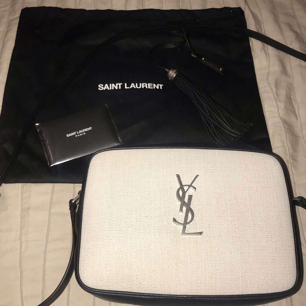 YSL Lou Camera Bag in Linen Canvas and Leather